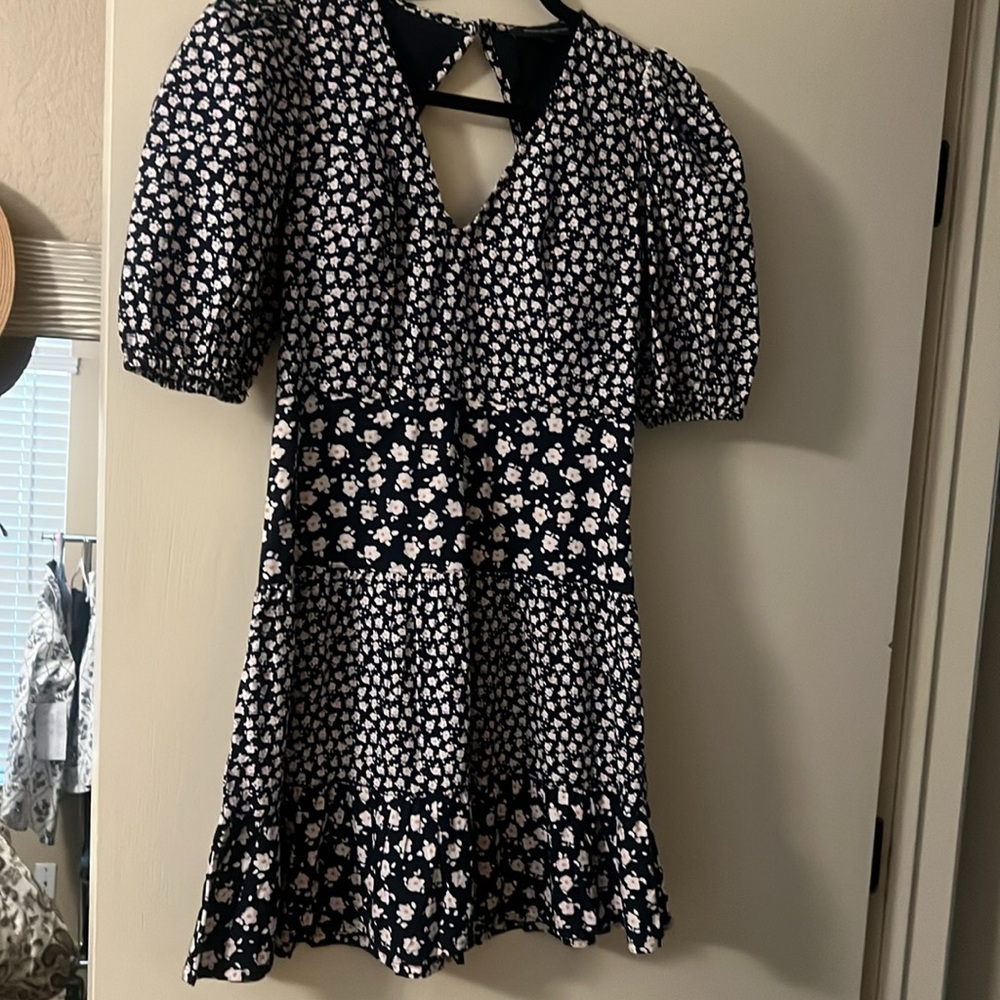 BCBGeneration Black and Pink Patterned Top